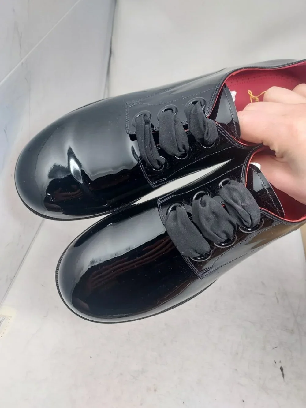 Chrisitian Louboutin MENS Derloon Black Patent Derbie Shoe